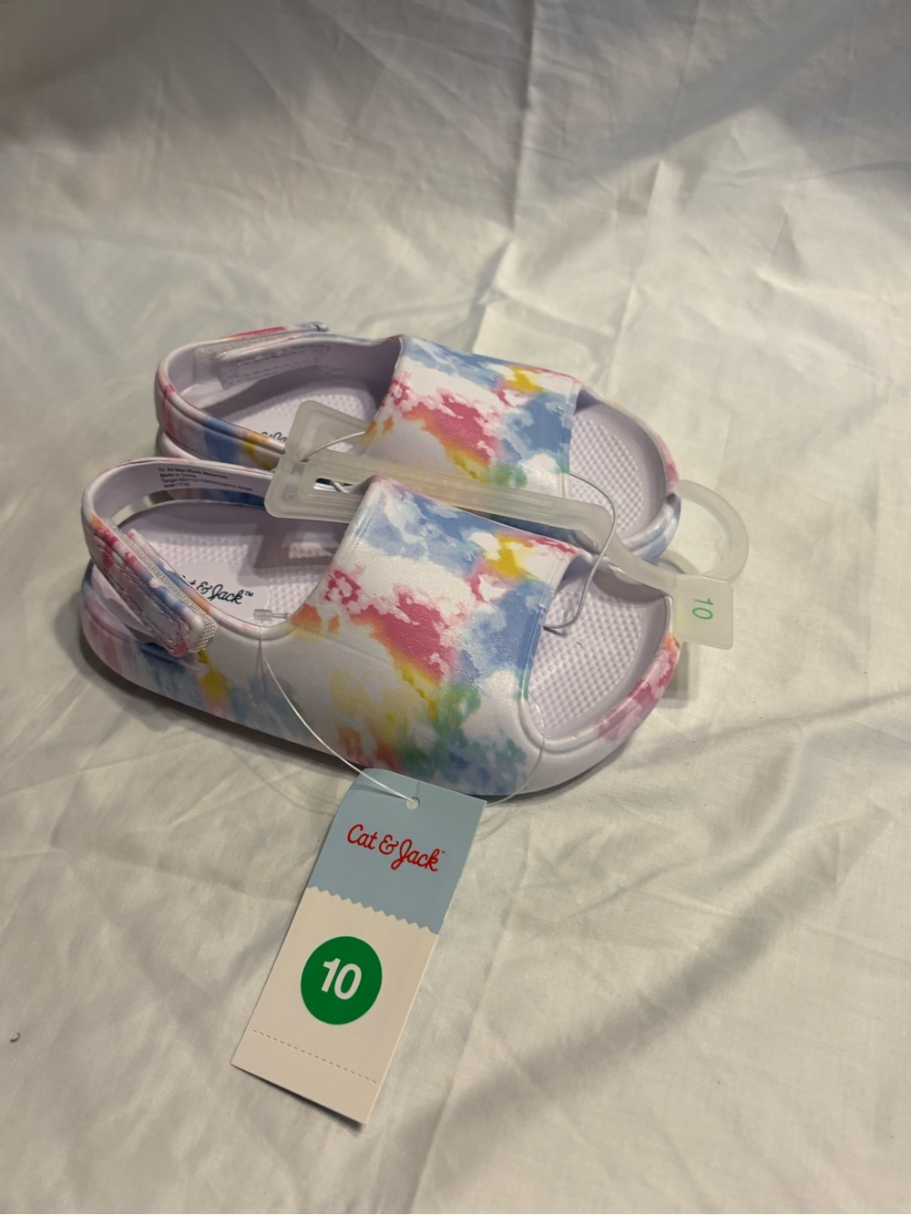 Pastel Tie-Dye Slide Sandals - Pink, Blue, Yellow, Green